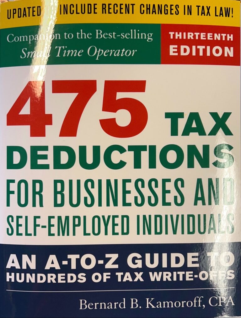 475 Tax Deductions by Bernard Kamoroff
