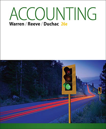 Accounting 26Th Edition  by Warren/Reeve/Duchac’S