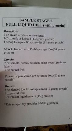 Full Liquid Diet Menu Pdf